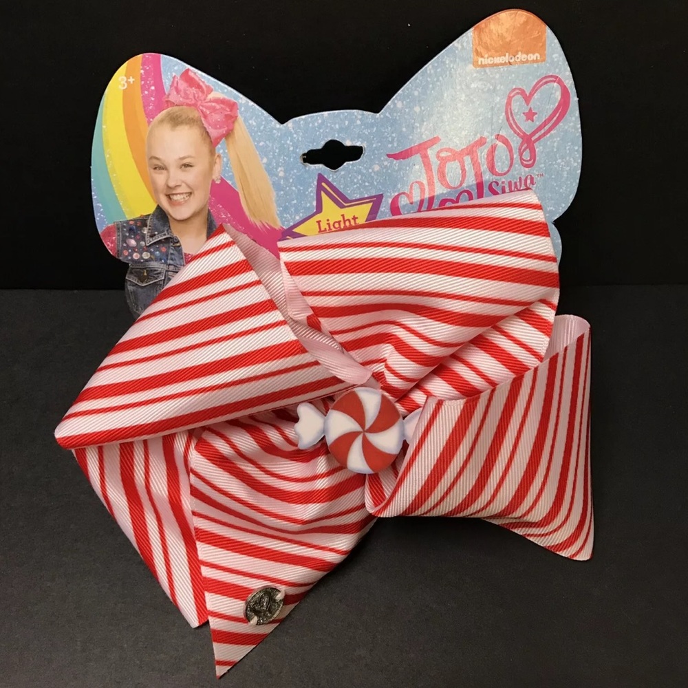 JoJo Siwa Large Striped Christmas Bow Hair Clip